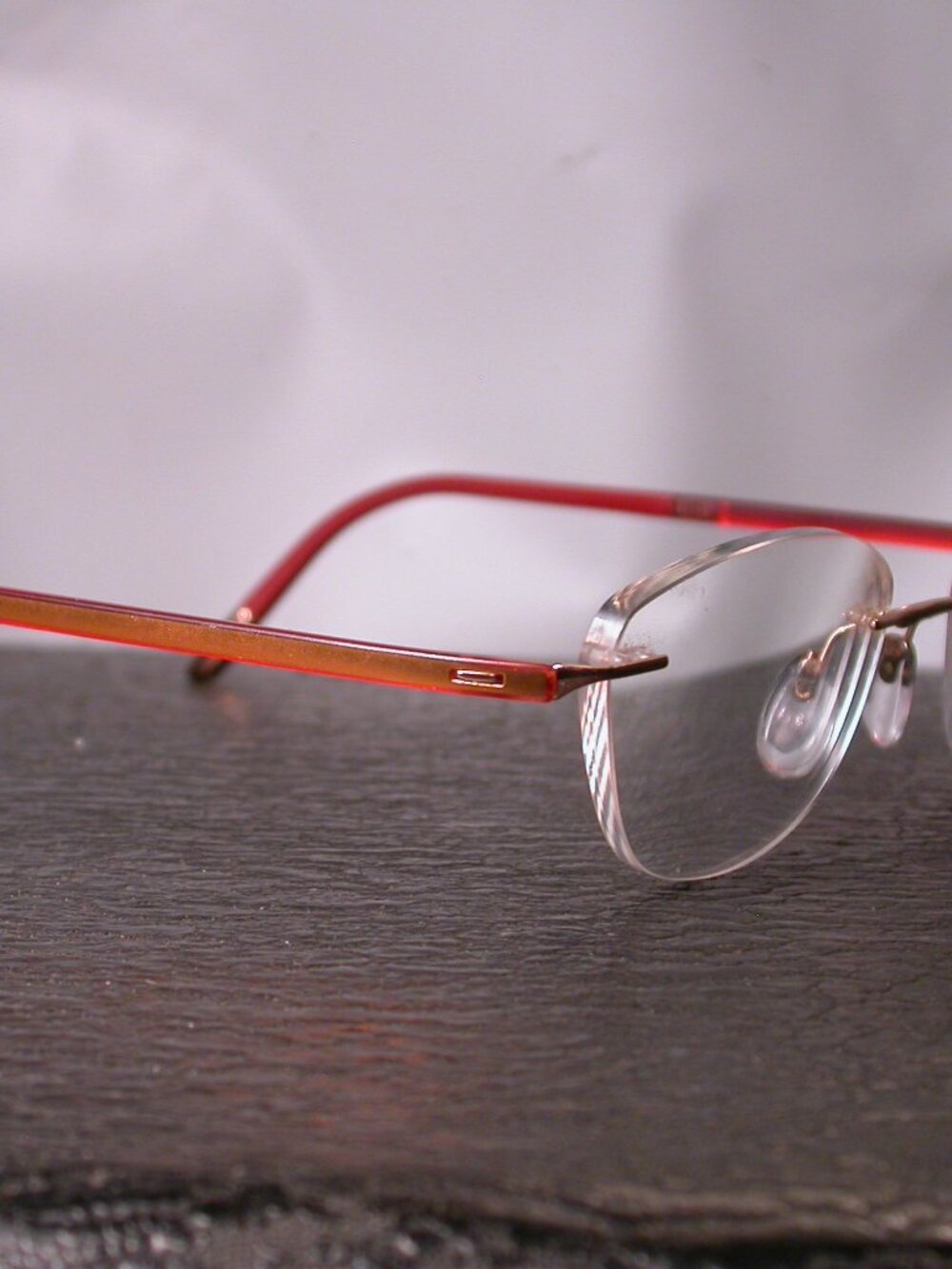 Silhouette Titan Frameless Red and Gold Eyeglasses Made in Austria